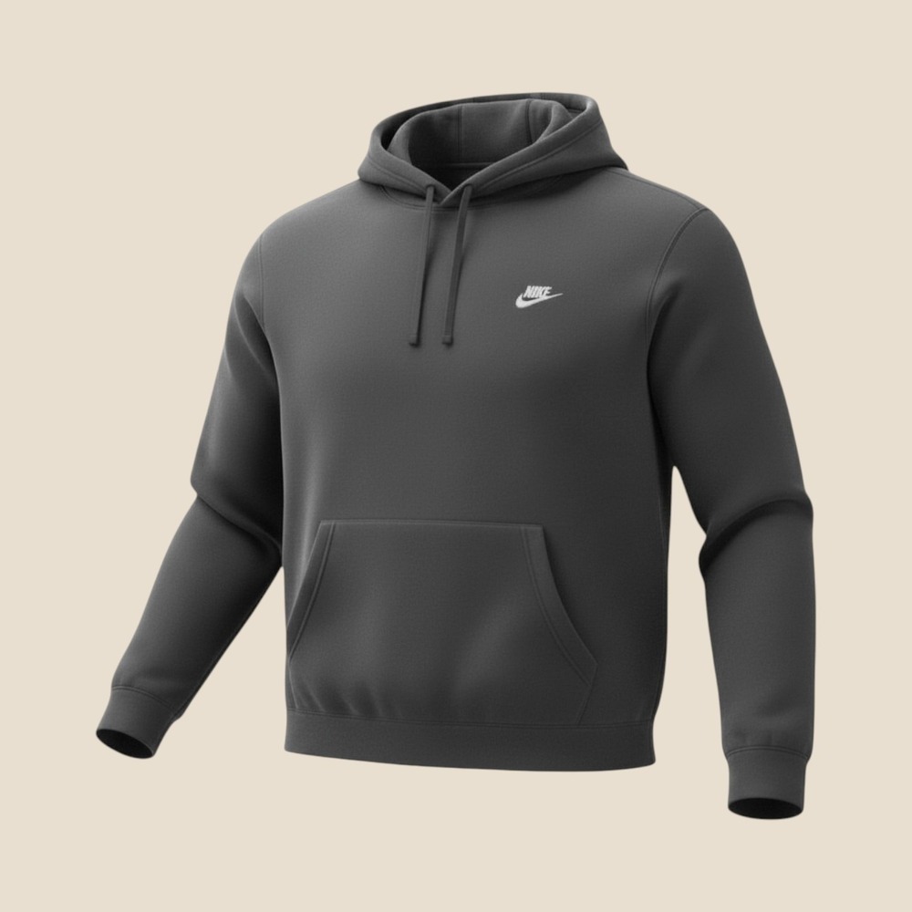 Nike Hoodie Mens XL Tall Black Excellent Sportswear Club Fleece Pullover